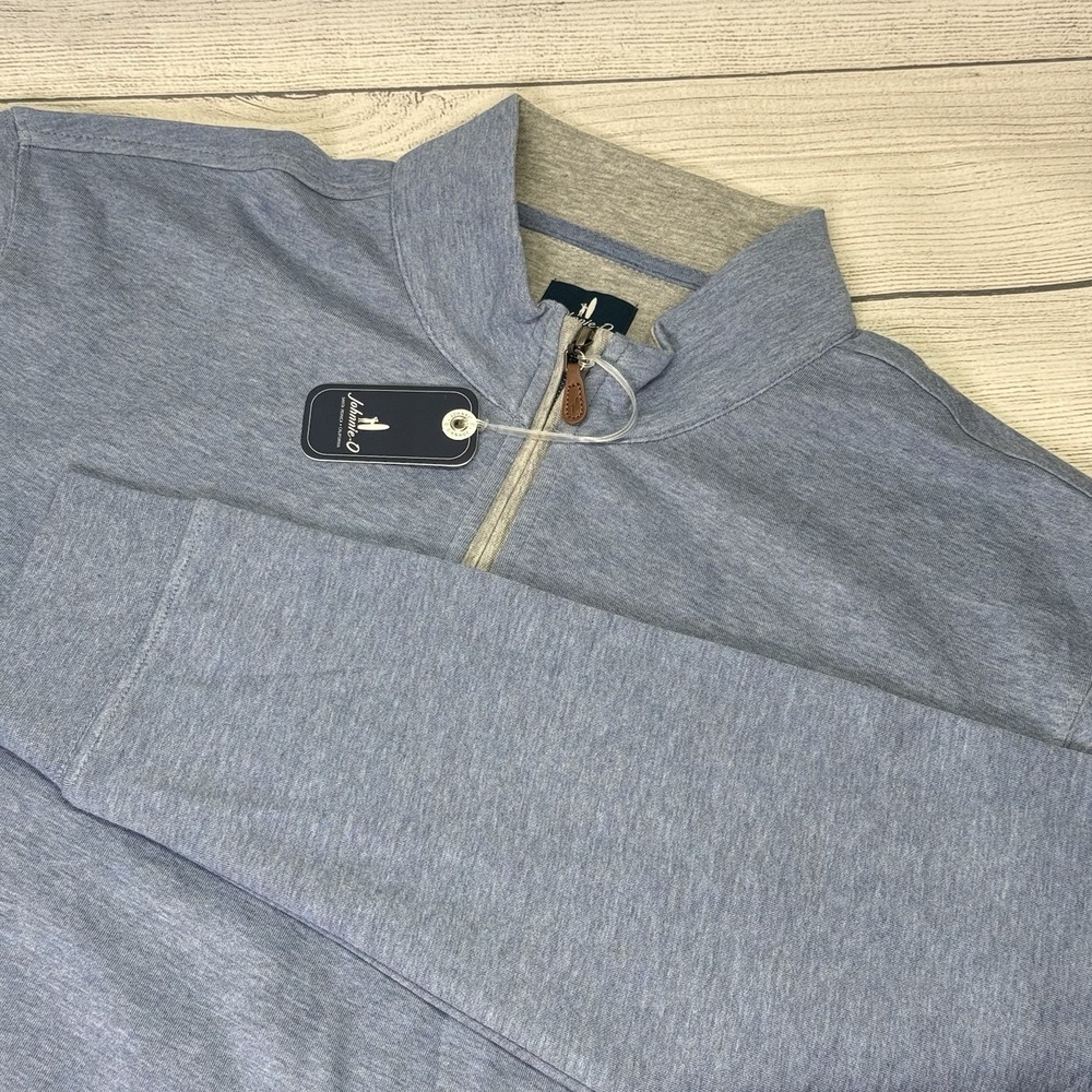 NWT Johnnie-O Sully 1/4 Zip Pullover Men's Large Laguna Blue Cotton/Poly LOGO